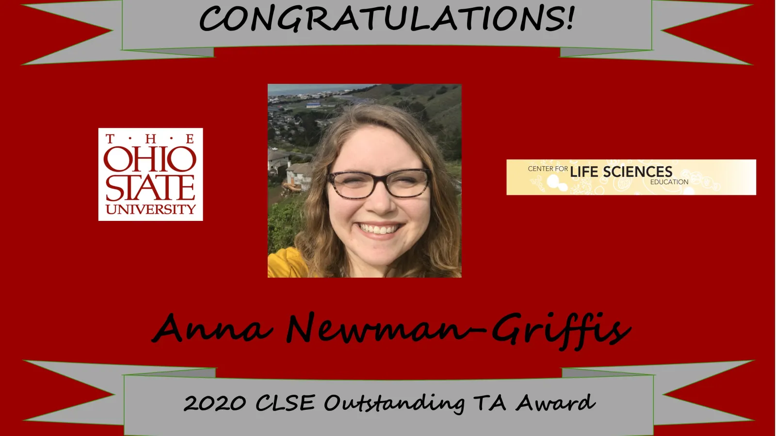 Anna Newman-Griffis congratulations poster