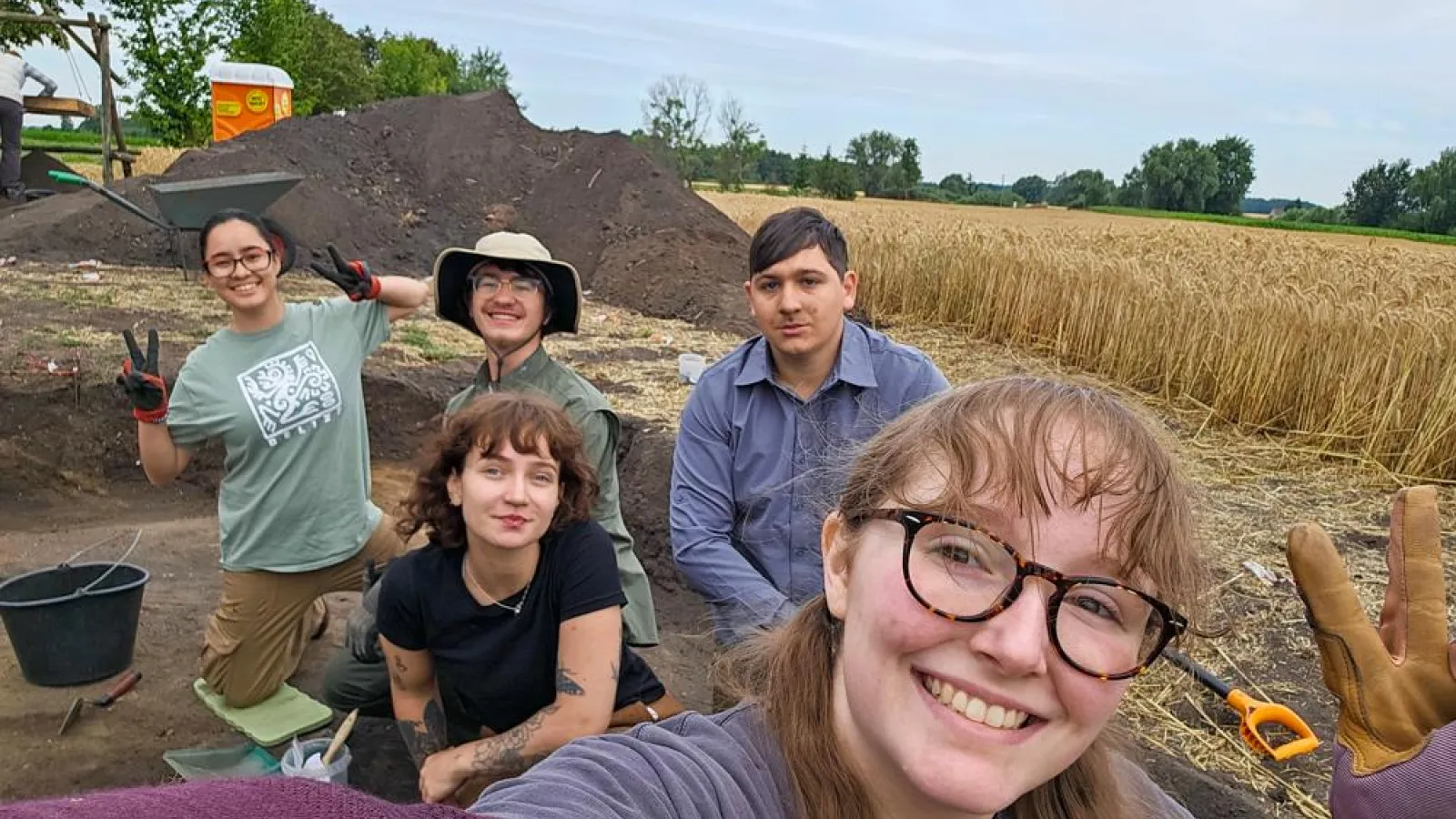 Stduents at an excavation site in Poland